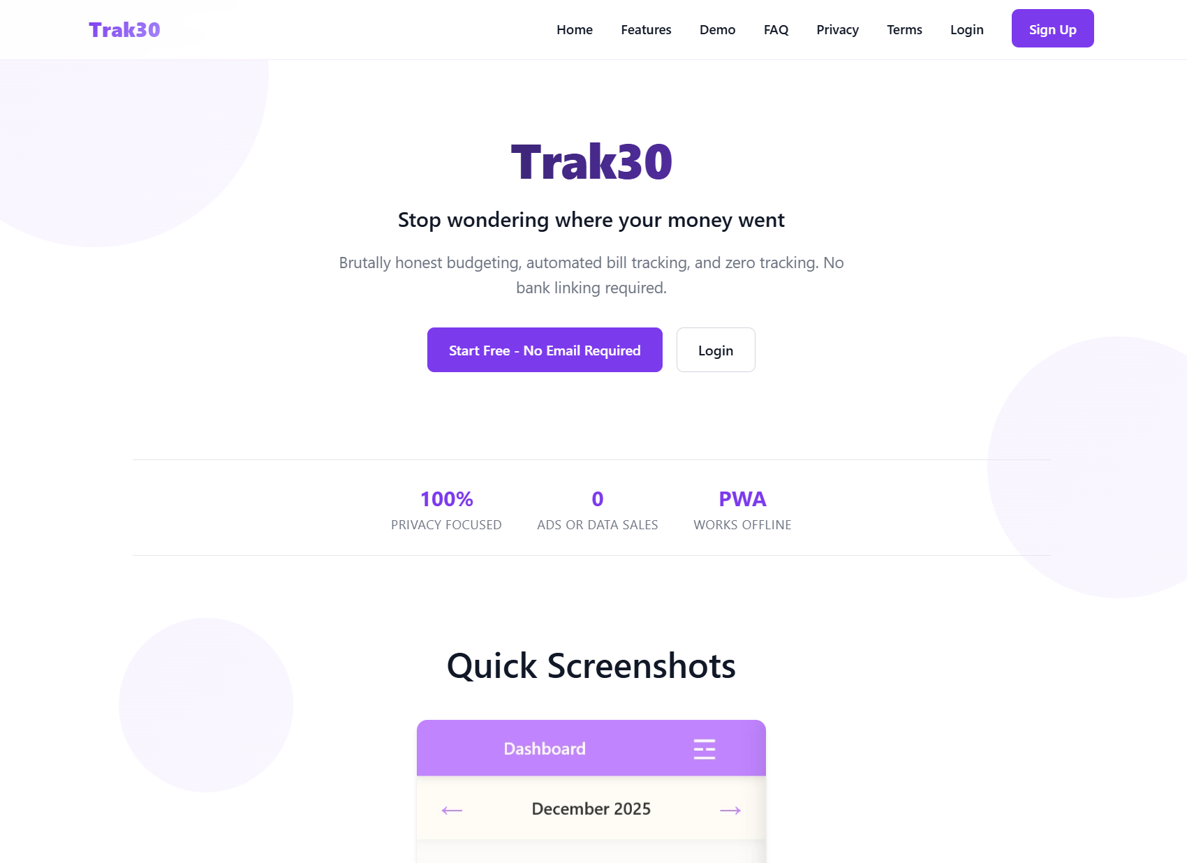 Trak30 Budget Tracker